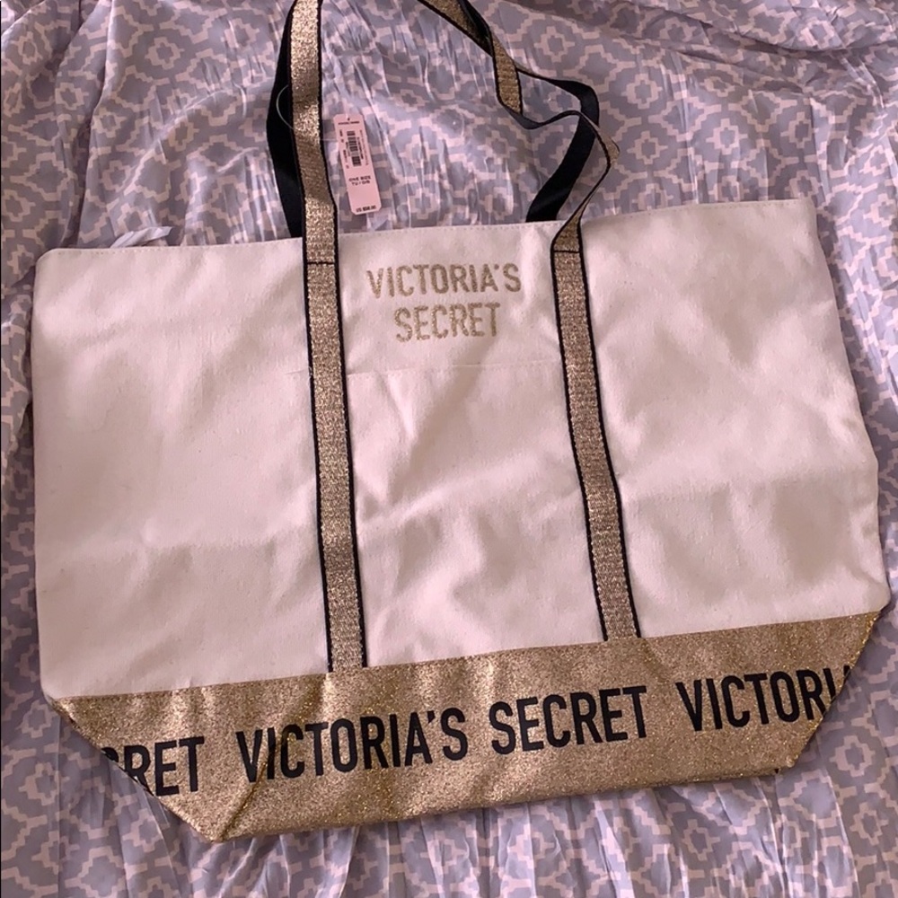 Victoria’s Secret Gold Canvas Bag